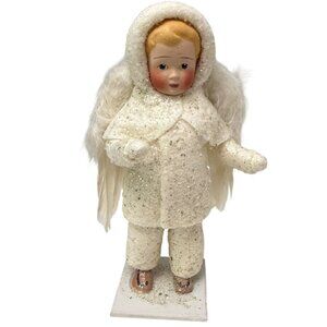 Elaine Roesle Country Angel Boy Snow Children Figurine 8" Signed Edition USA